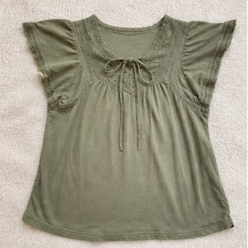 Olive Peplum Top